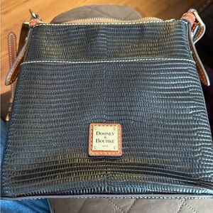 Dooney & Bourke Black Textured Shoulder Bag USED with altered strap